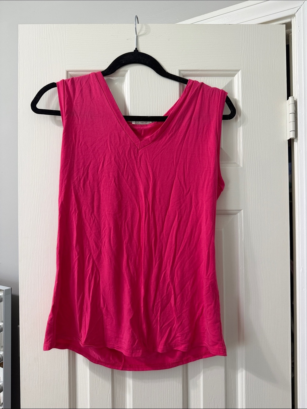 Sugarlips V-Neck Sleeveless Tank Top in Hot Pink